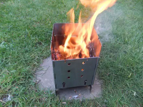 Firebox stove in use